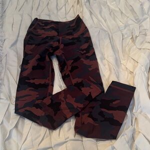 lululemon athletica women’s  Camo Leggings in maroon
